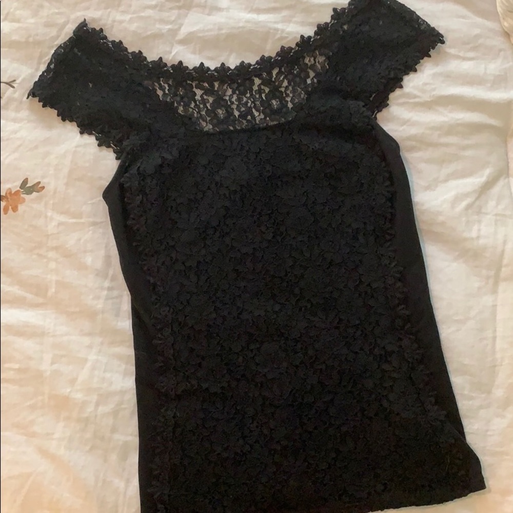 Lace off the shoulder blouse